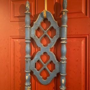 Antique wooden chair back up cycled door hanger